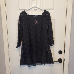 Style & Co. Woman Spanish Gardens Deep Black 2X Blouse